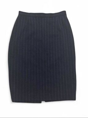 VTG 90s Monica Bianco Milano Italian Wool Pinstripe Skirt High Waist Size 2